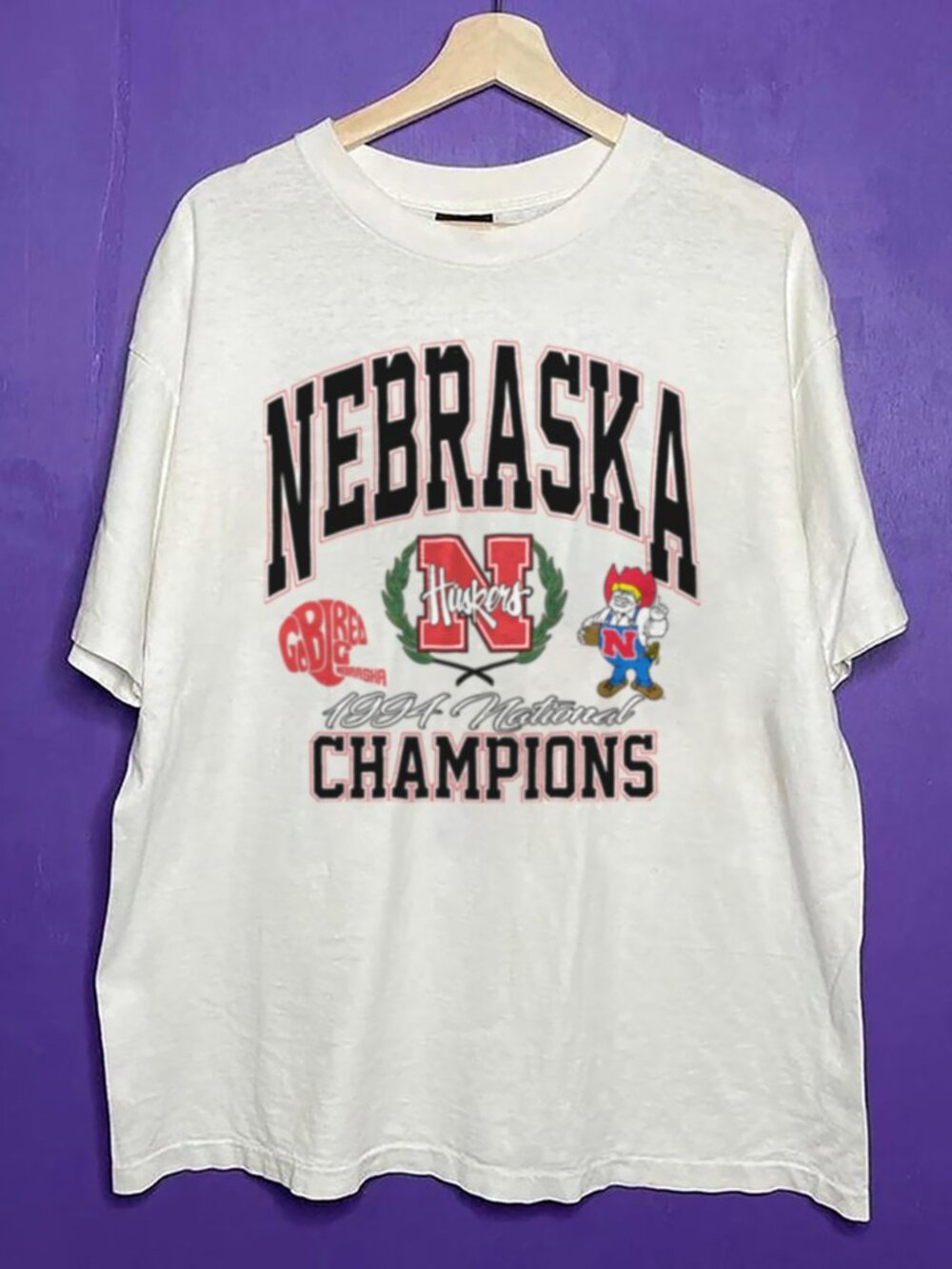 1994 Nebraska Huskers National Champs Football Shirt, University of Nebraska Tee